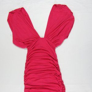 Rachel Pally "Nico" Pink Geranium Ruching Dress M